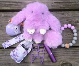 Soft Bunny 9 Piece Women's Self Defense Keychain